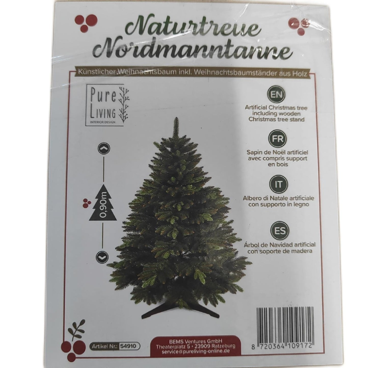 Premium Weihnachtsbaum künstlicher Baum Weihnachtsdekoration 90cm langlebig naturgetreu für Festtage