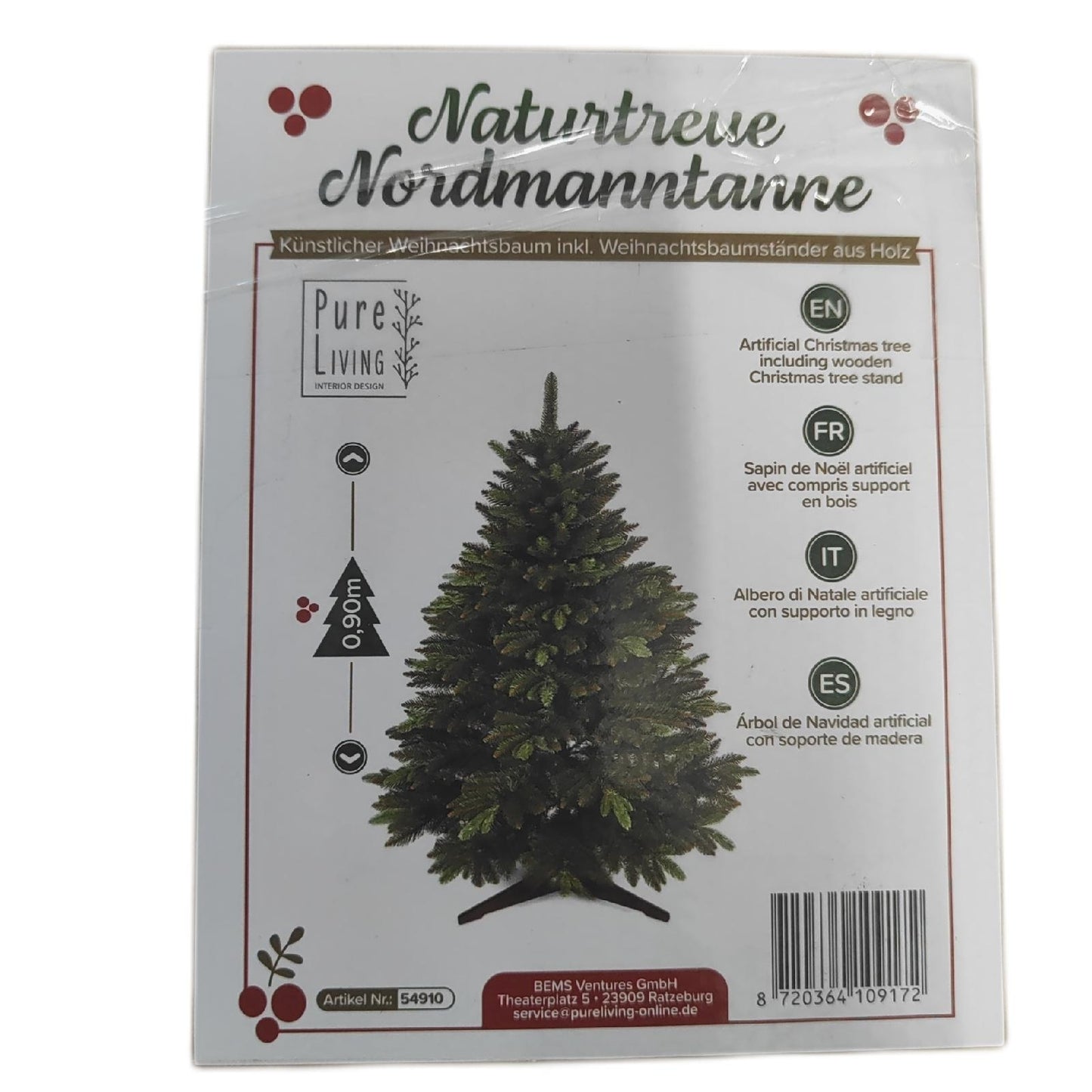 Premium Weihnachtsbaum künstlicher Baum Weihnachtsdekoration 90cm langlebig naturgetreu für Festtage