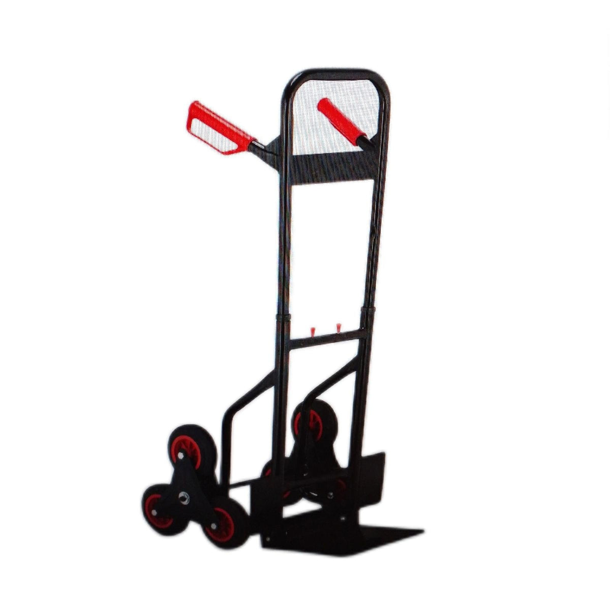 Relaxdays Klappbarer Handwagen Transportstaender bis 200 kg sackkarre schwarz rot Treppensteiger