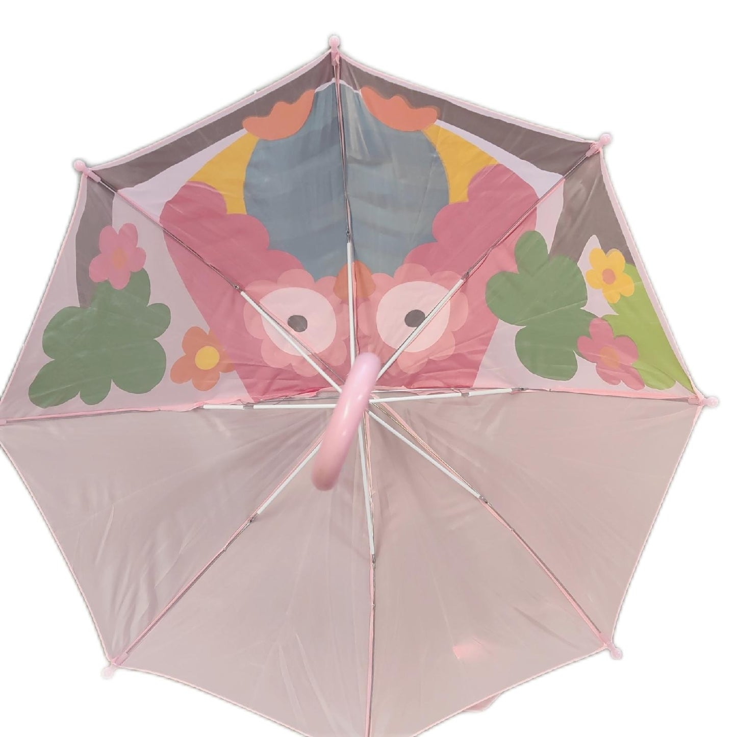 Relaxdays Kinderregenschirm Regenschutz Eule Modell 3D geeignet für Mädchen Jungen klein bunt