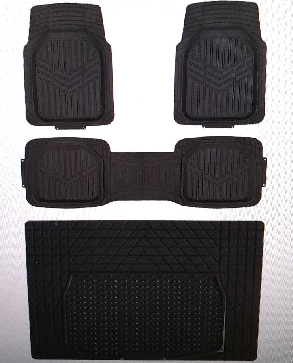 Amazon Basics Fußmatten Set Auto Innenausstattung Universal Allwetter Schutz Schwarz PVC