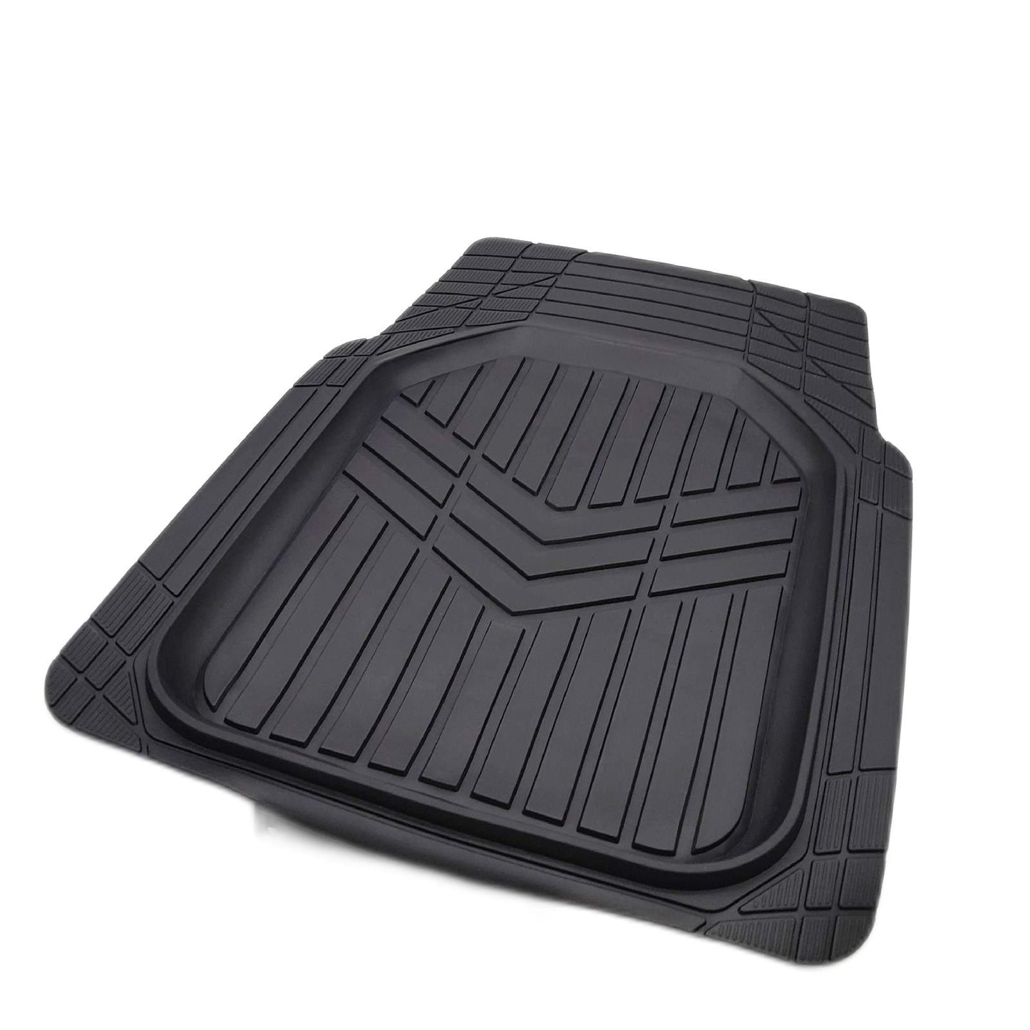 Amazon Basics Fußmatten Set Auto Innenausstattung Universal Allwetter Schutz Schwarz PVC