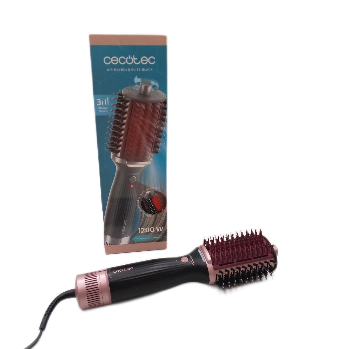 Cecotec Stylingbürste Air DryBold Elite Black Warmluftbürste 1200W 3 Modi