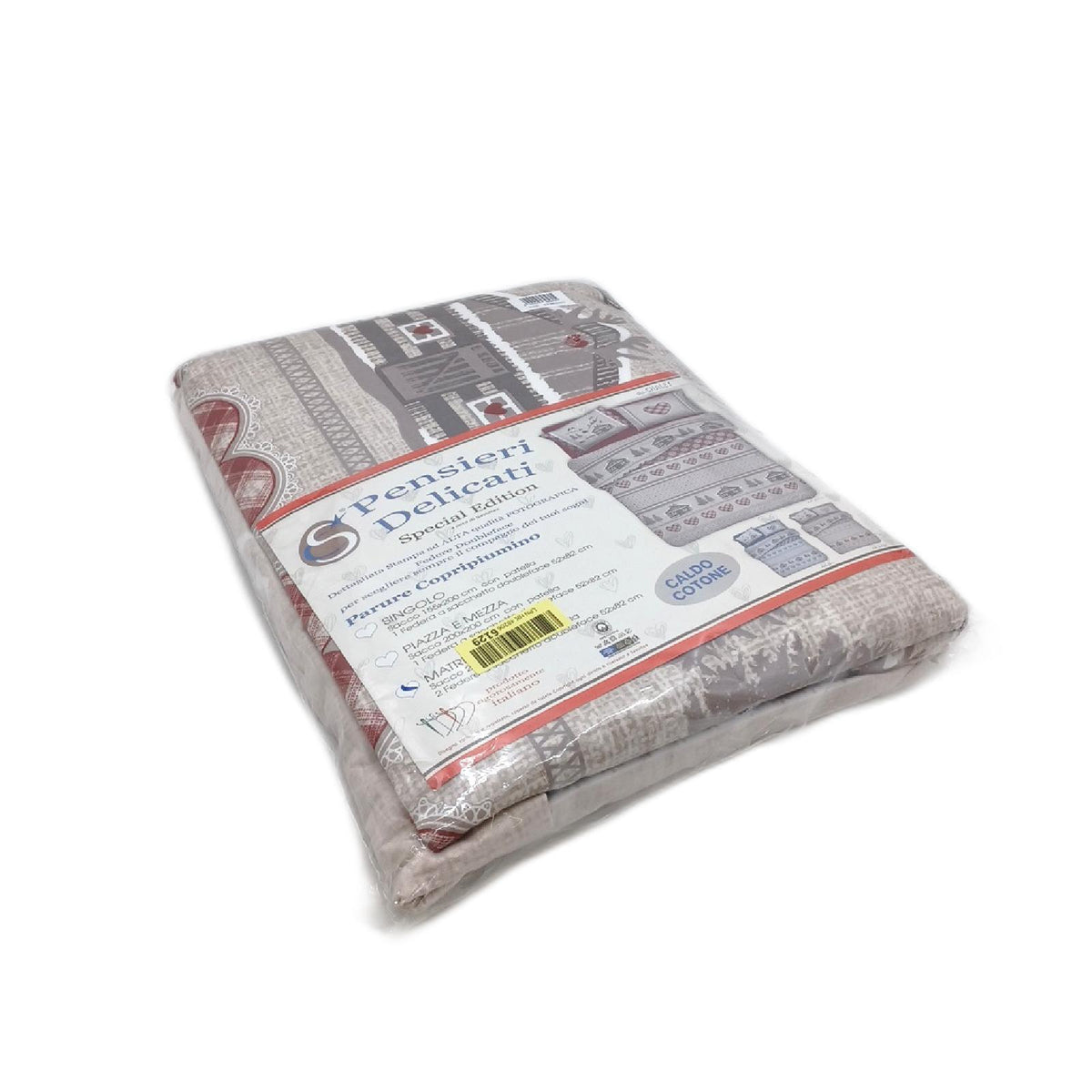 PENSIERI DELICATI DELICATE THOUGHTS Flanell Bettwasse Set Doppelbett 100 Prozent Baumwolle Chalet Rot