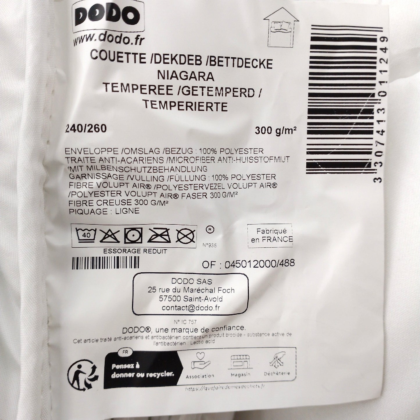Dodo Bettdecke Bettwaren Niagata Anti Akariens Temperaturregulierend 240