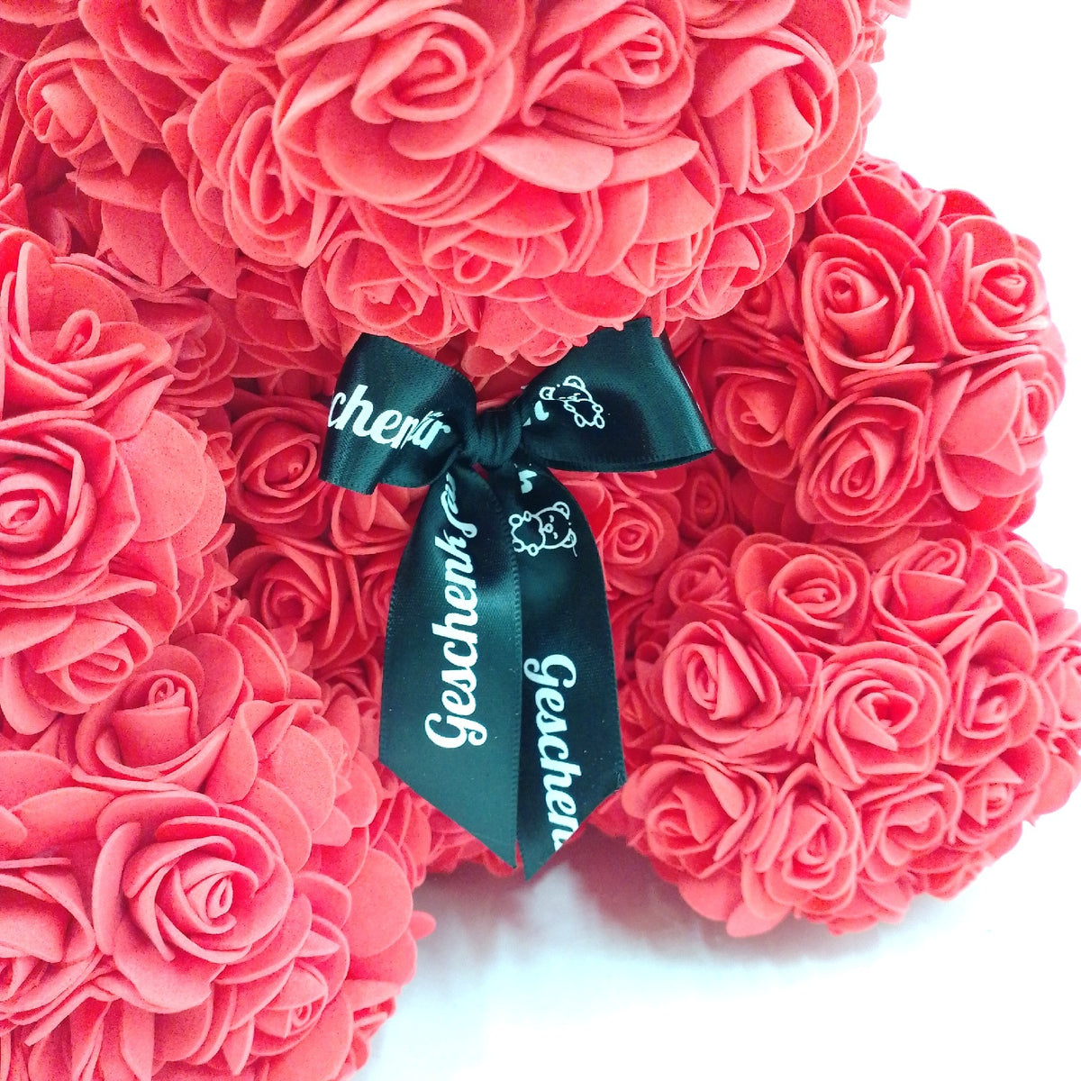 BÄRGESCHENK Big Classic Rosen Bär 40cm aus Ewigen Rosen Geschenkbox Hellrot