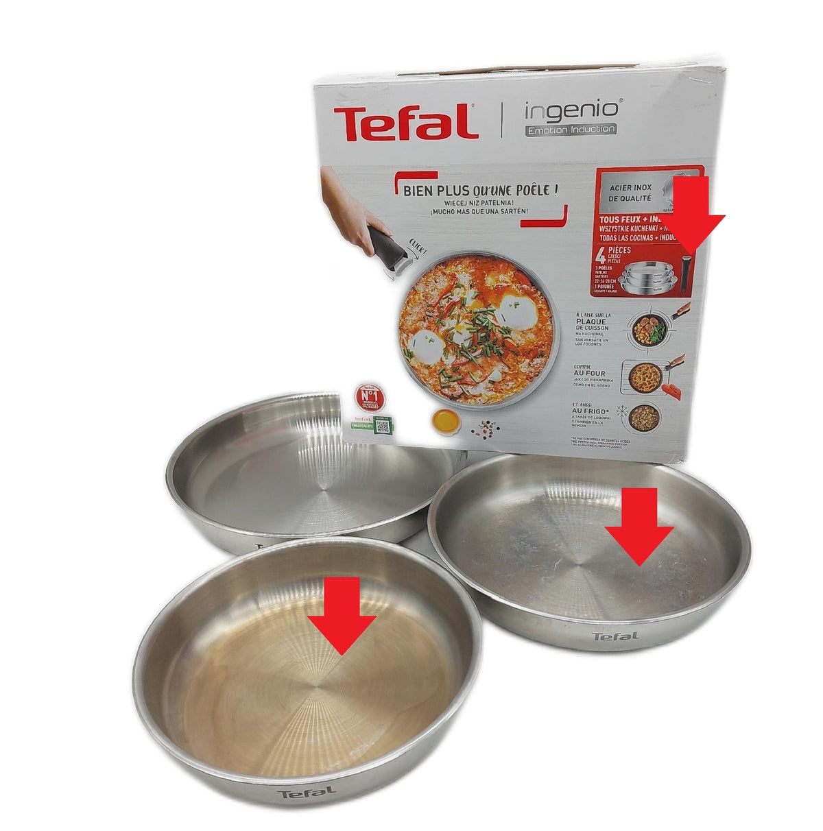 Tefal Ingenio Emotion Pfannenset 3 teilig 22 24 28
