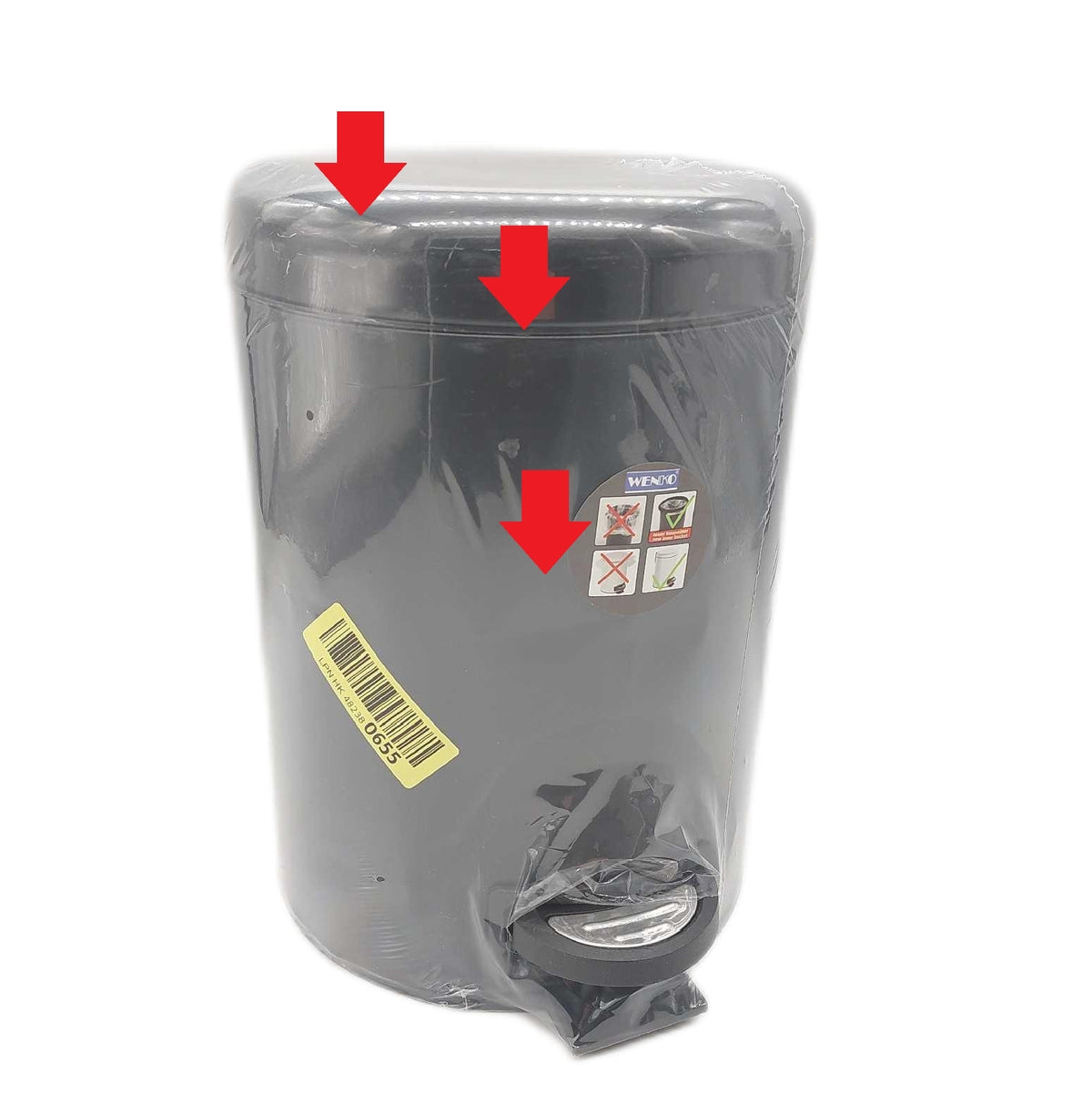 WENKO Kosmetikeimer mit Pedal Leman Anti Trace 5 Liter kleine Dellen