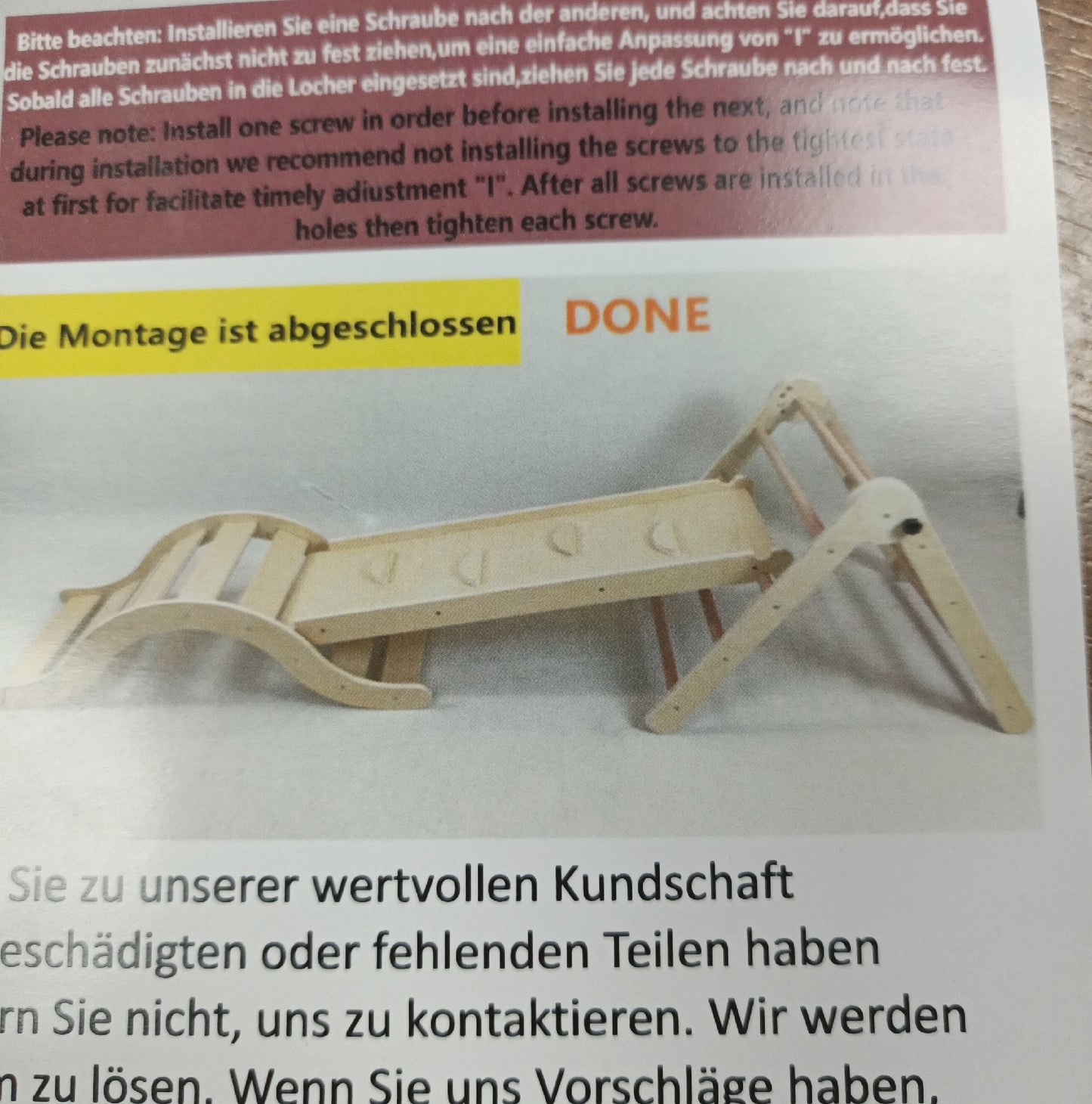 Montessori Klettergerüst Spielzeug Indoor Set 7 in 1 Kletterspaß Matte