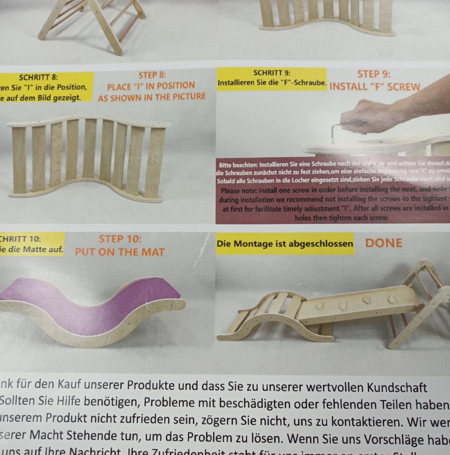 Montessori Klettergerüst Spielzeug Indoor Set 7 in 1 Kletterspaß Matte