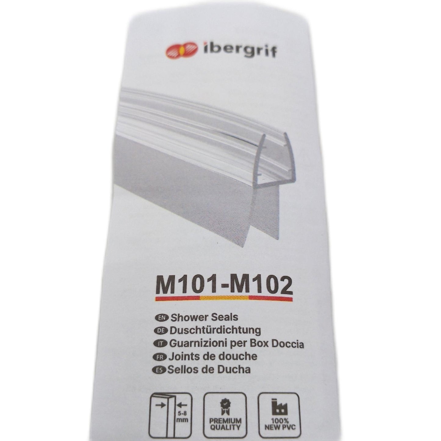 Ibergrif M102 80 2 Duschkabinendichtung 80 cm Geeignet für Türen