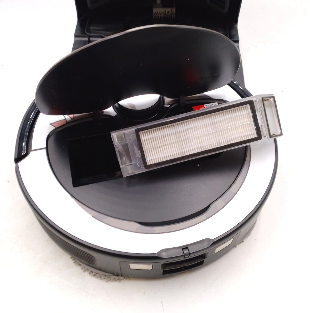Roborock Qrevo Saugroboter mit Wischfunktion Absaugstation 5500 Pa Staubbeutel Katzemotiv