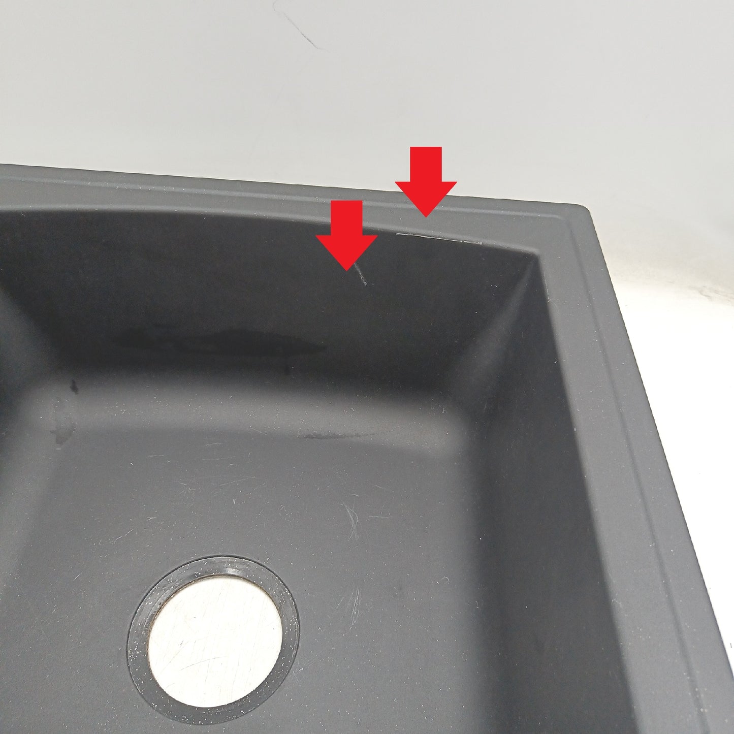 respekta mineralite einbauspuele 1 becken schwarz sichtbare gebrauchsspuren
