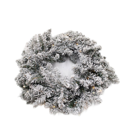 KOIUEYW Türkranz Weihnachtsdekoration Haustür 60cm LED Lichter Weihnachten Schnee