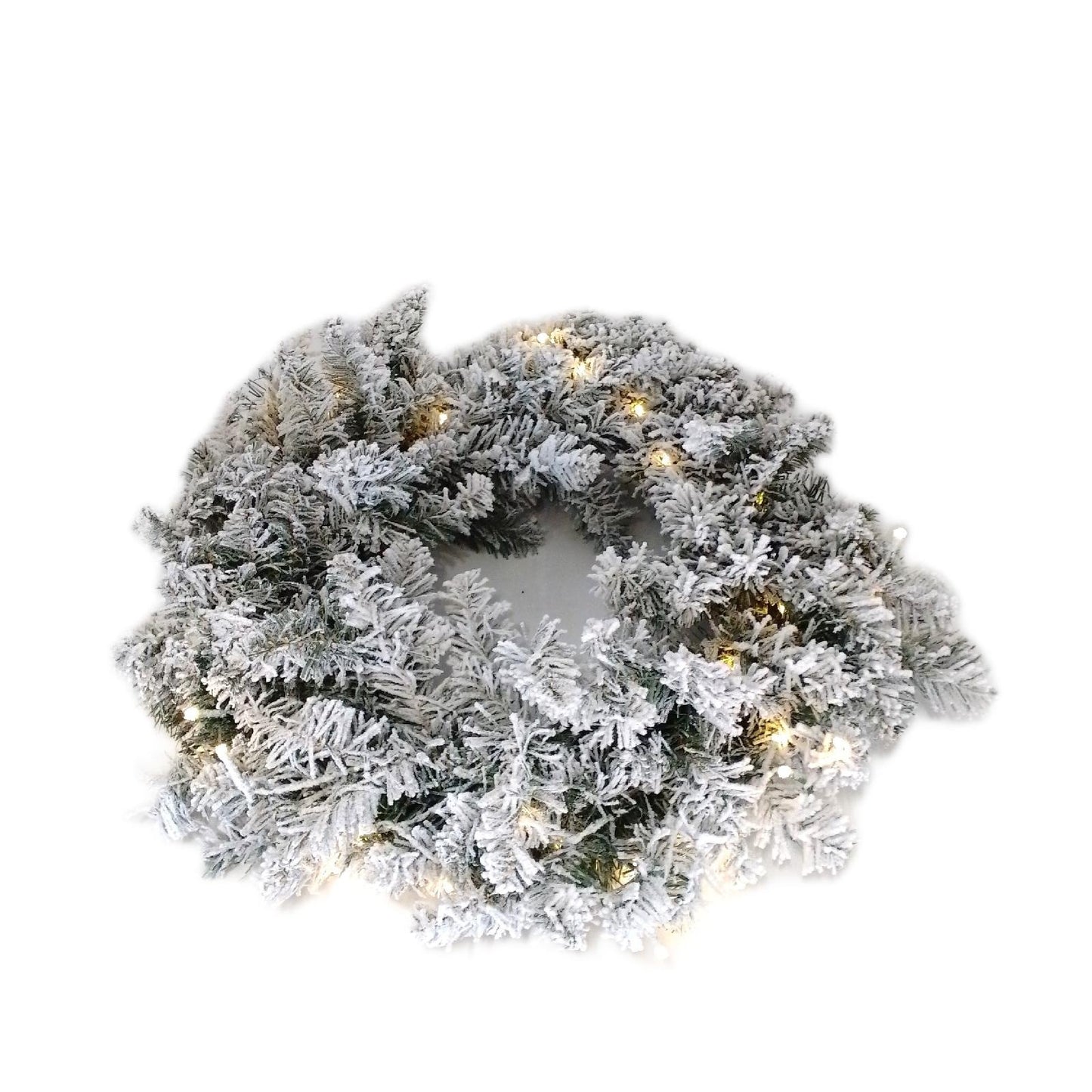 KOIUEYW Türkranz Weihnachtsdekoration Haustür 60cm LED Lichter Weihnachten Schnee