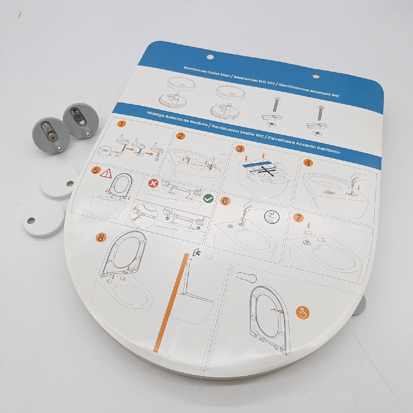 YEAUPE PRO Toilettendeckel Absenkautomatik D Form WC-Sitz einfache Montage