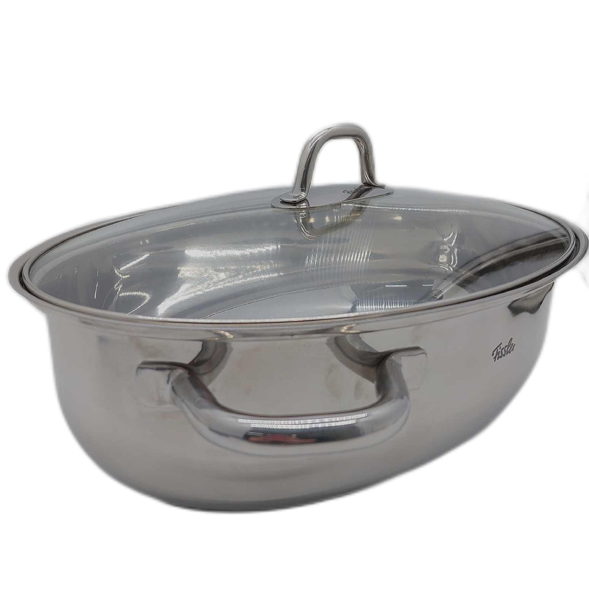 Fissler Edelstahl Auflaufform 88 l 38 cm gross Deckel gebraucht Gebrauchssp