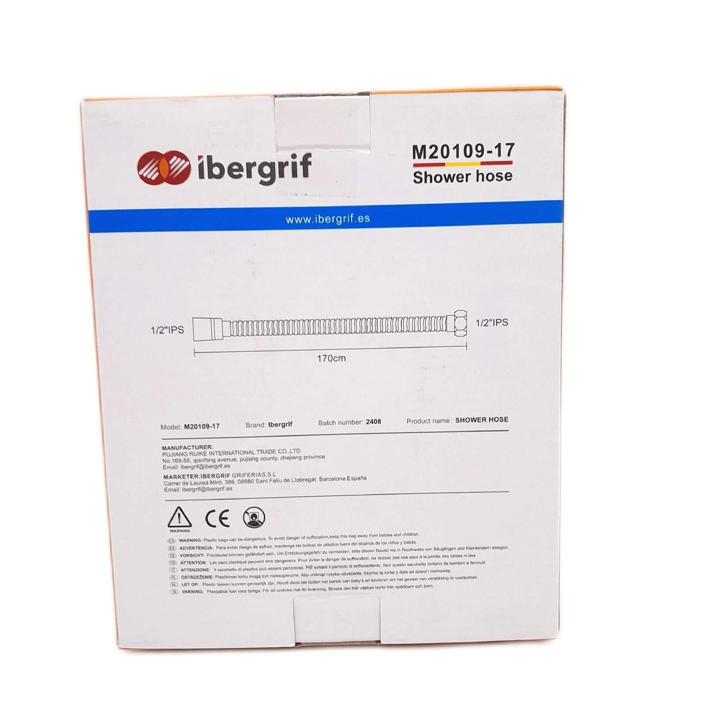 Ibergrif Duschschlauch Sanitär Ersatz M20109 17 Meter Verdrehschutz