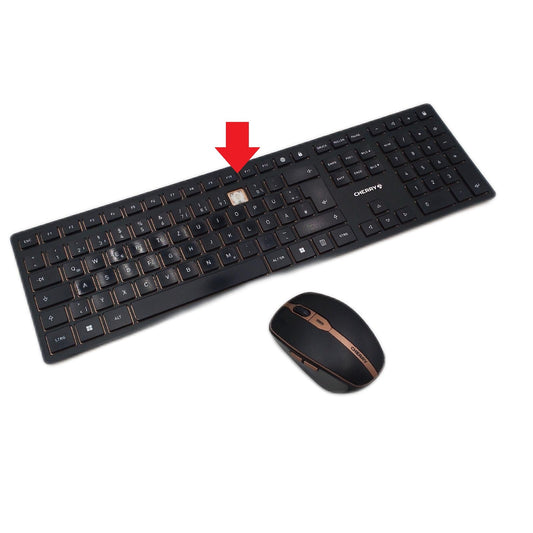 Cherry DW 9100 Slim Kabellose Tastatur Maus Deutsch QWERTZ Schwarz Taste fehlt