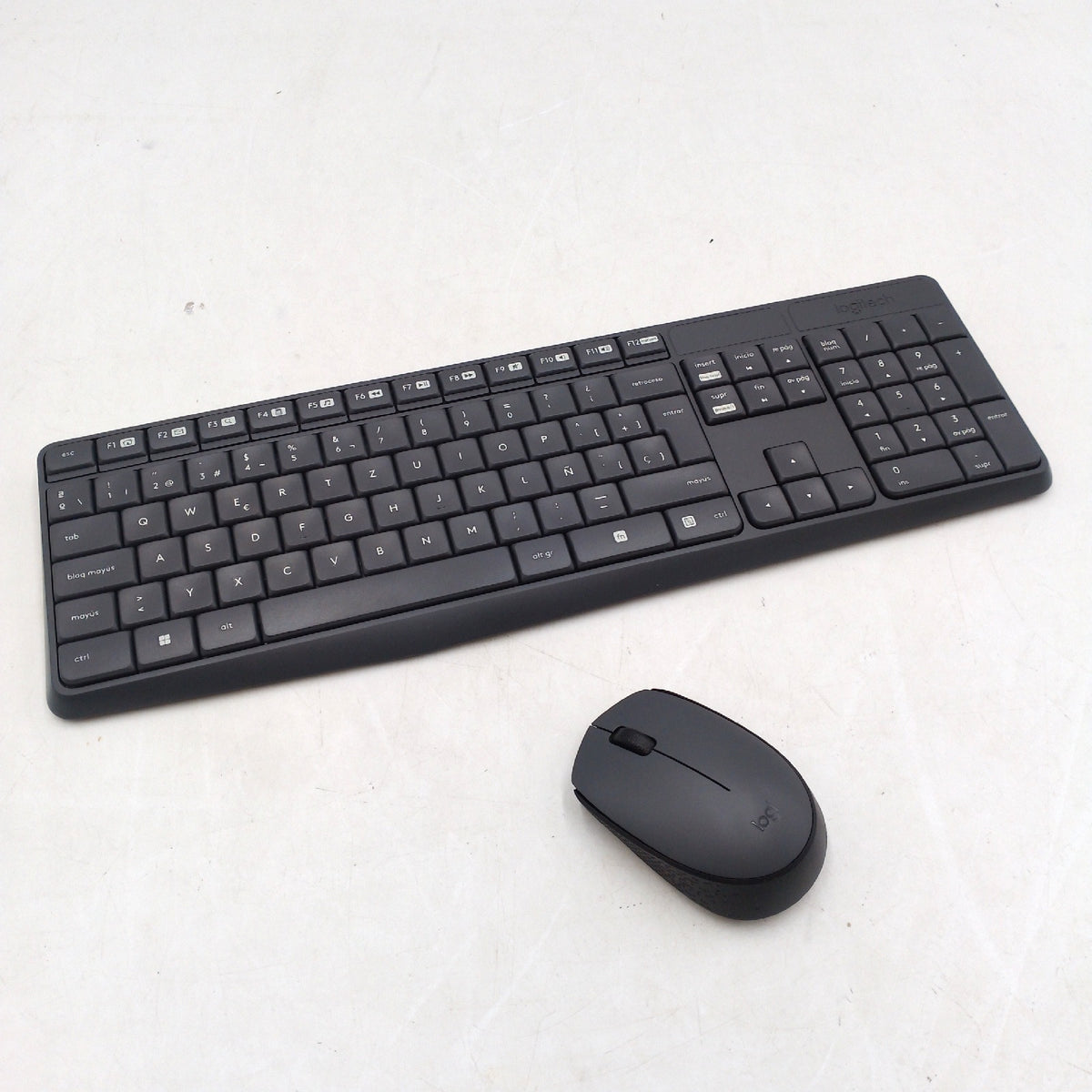 Logitech MK235 QWERTY spanisch Kabelloses Tastatur-Maus-Set, 2.4 GHz Verbindung