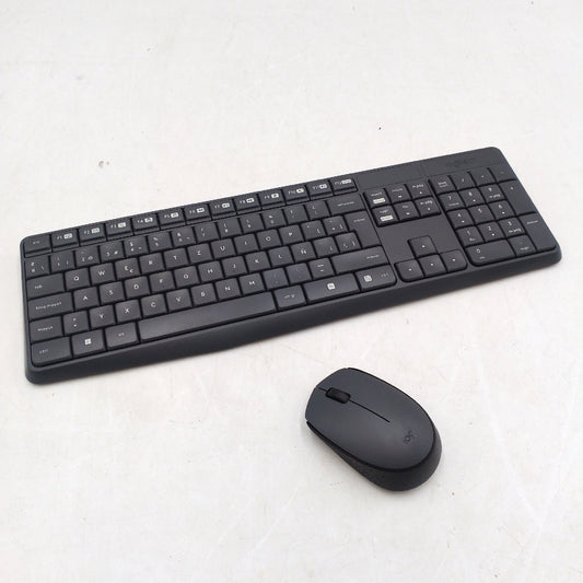 Logitech MK235 QWERTY spanisch Kabelloses Tastatur-Maus-Set, 2.4 GHz Verbindung