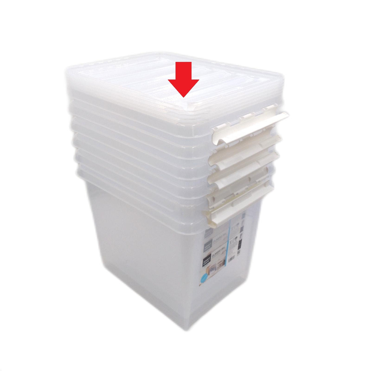 SmartStore 25L Aufbewahrungsboxen Plastik 6er Alle Deckel Gebrochen