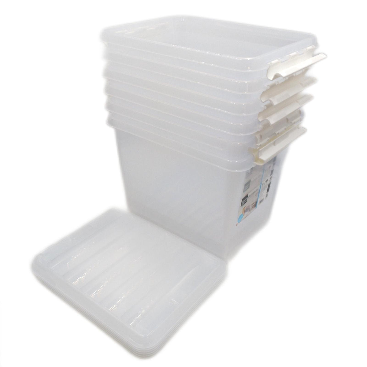 SmartStore 25L Aufbewahrungsboxen Plastik 6er Alle Deckel Gebrochen