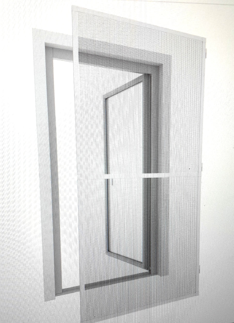 Rhino Insektenschutzgitter Moskitonetz für Drehtüren aus weißem Aluminium 100 x 210 cm