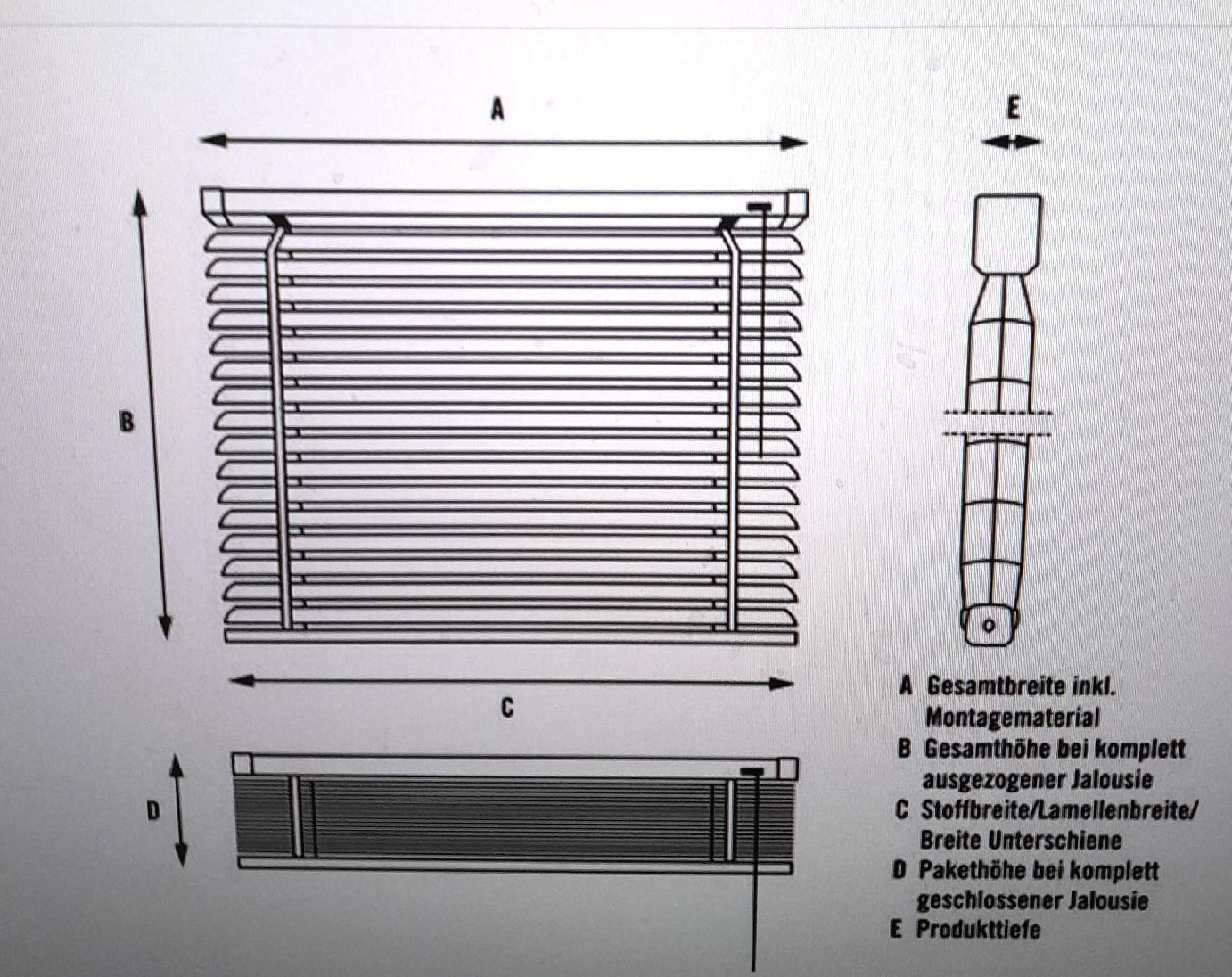 Deco Company Alujalousie Klemmbefestigung Fensterdekoration ohne Bohren inkl