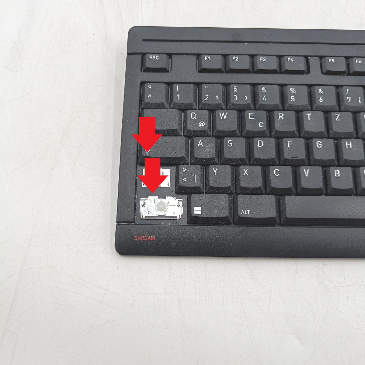CHERRY Stream Keyboard Wireless Kabellose Tastatur Deutsch Schwarz Ohne Strg und Shift Taste Kein Dong