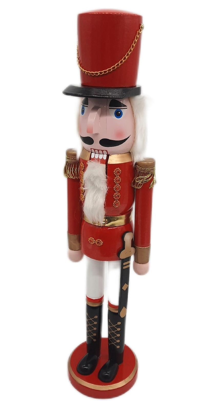 Dekoheld Nussknacker Figur Weihnachtsdekoration Soldat Rot Metallic Klassisch