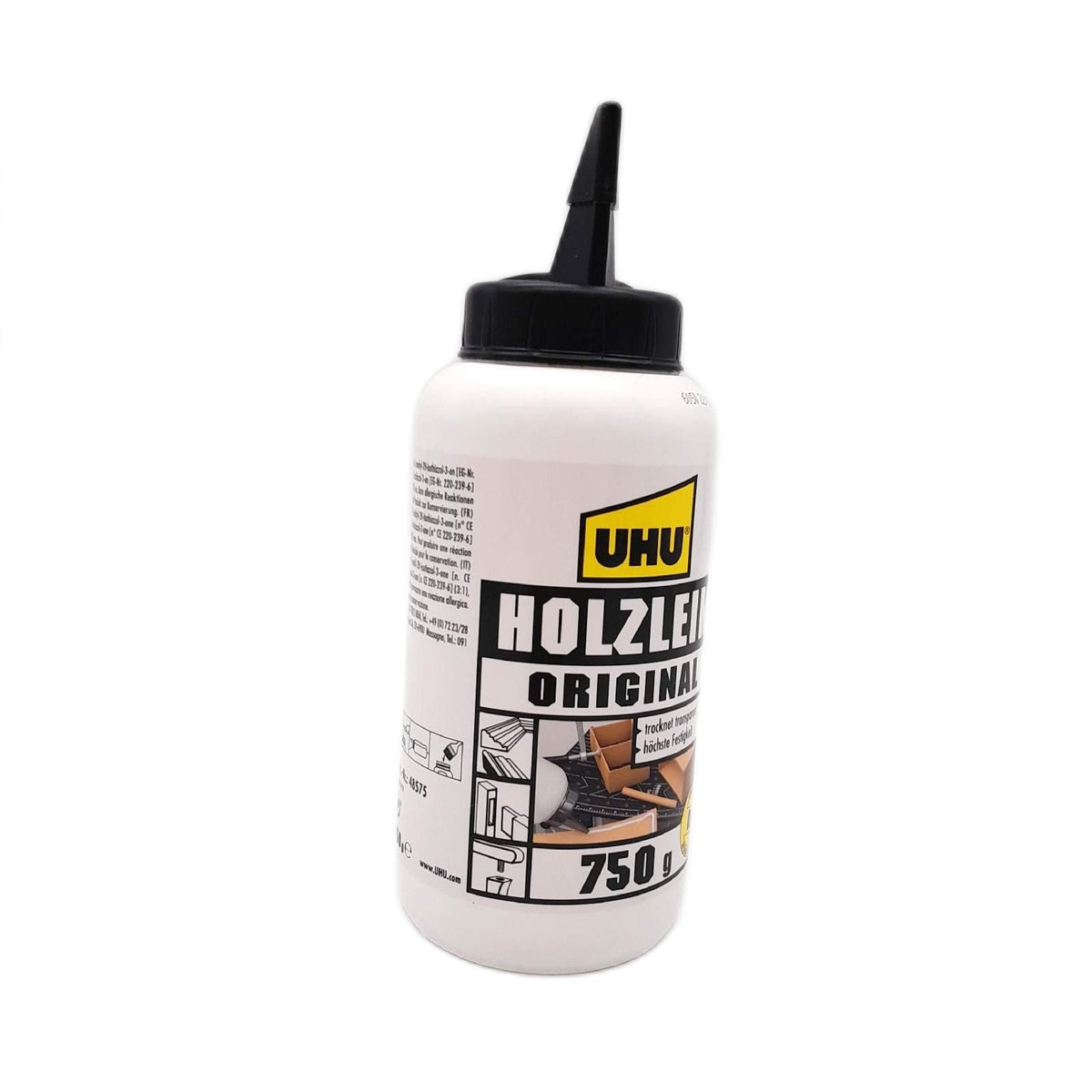 UHU Holzleim Klebstoff Original Flasche Universeller Weissleim geeignet für alle Holz