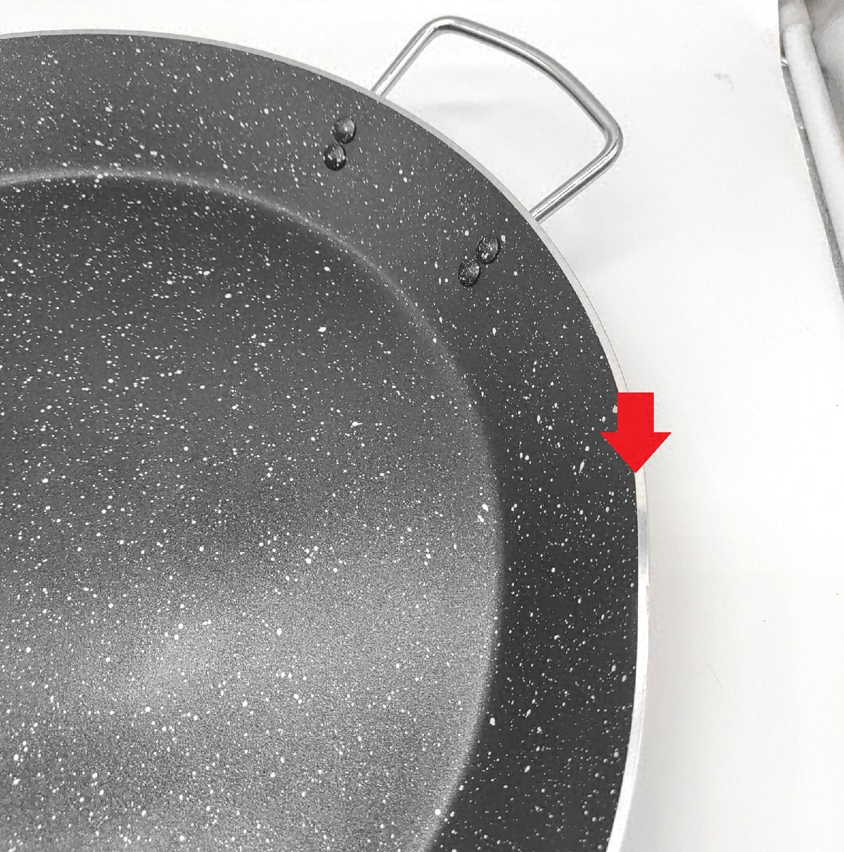 Wecook Paellapfanne für Induktion 46 cm 12 Portionen Granit leicht verbogen Transportschaden