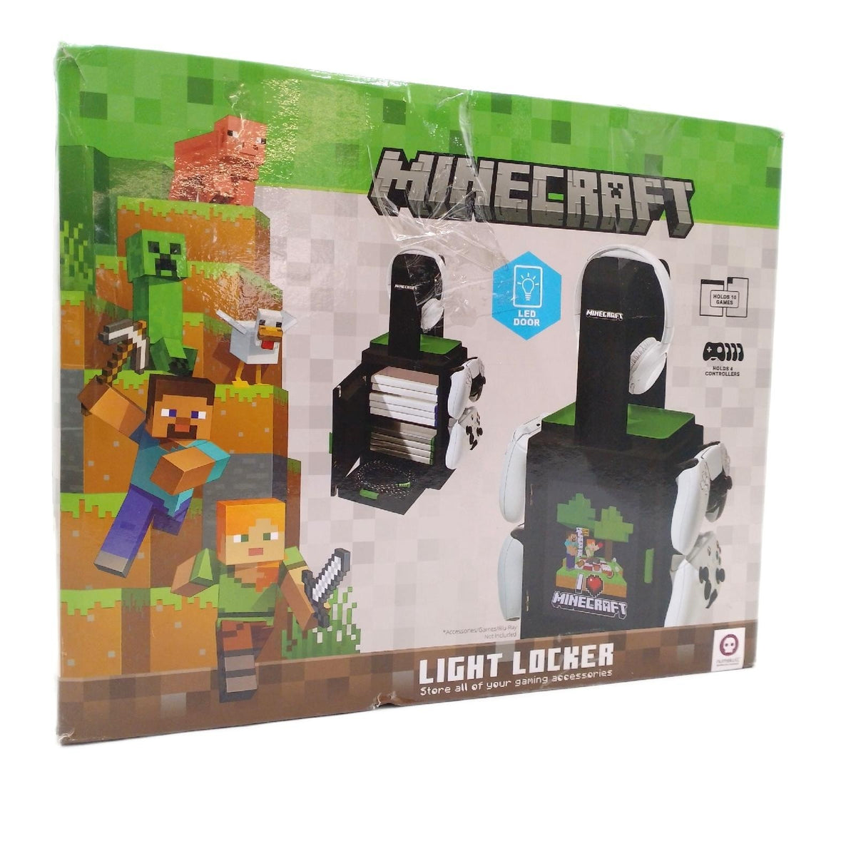 Numskull Offizieller Minecraft LED Light Gaming Schrank Controller Halter Headset Ständer Mehrere LED Beleuchtungseinstellungen Offizielles Minecraft Merchandise