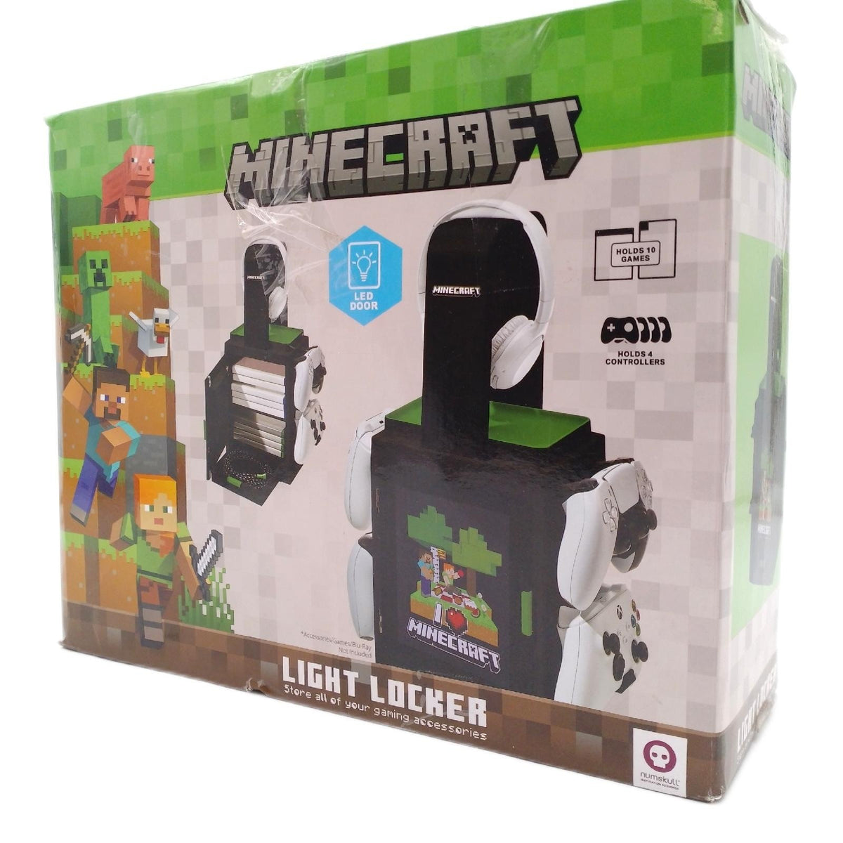 Numskull Offizieller Minecraft LED Light Gaming Schrank Controller Halter Headset Ständer Mehrere LED Beleuchtungseinstellungen Offizielles Minecraft Merchandise