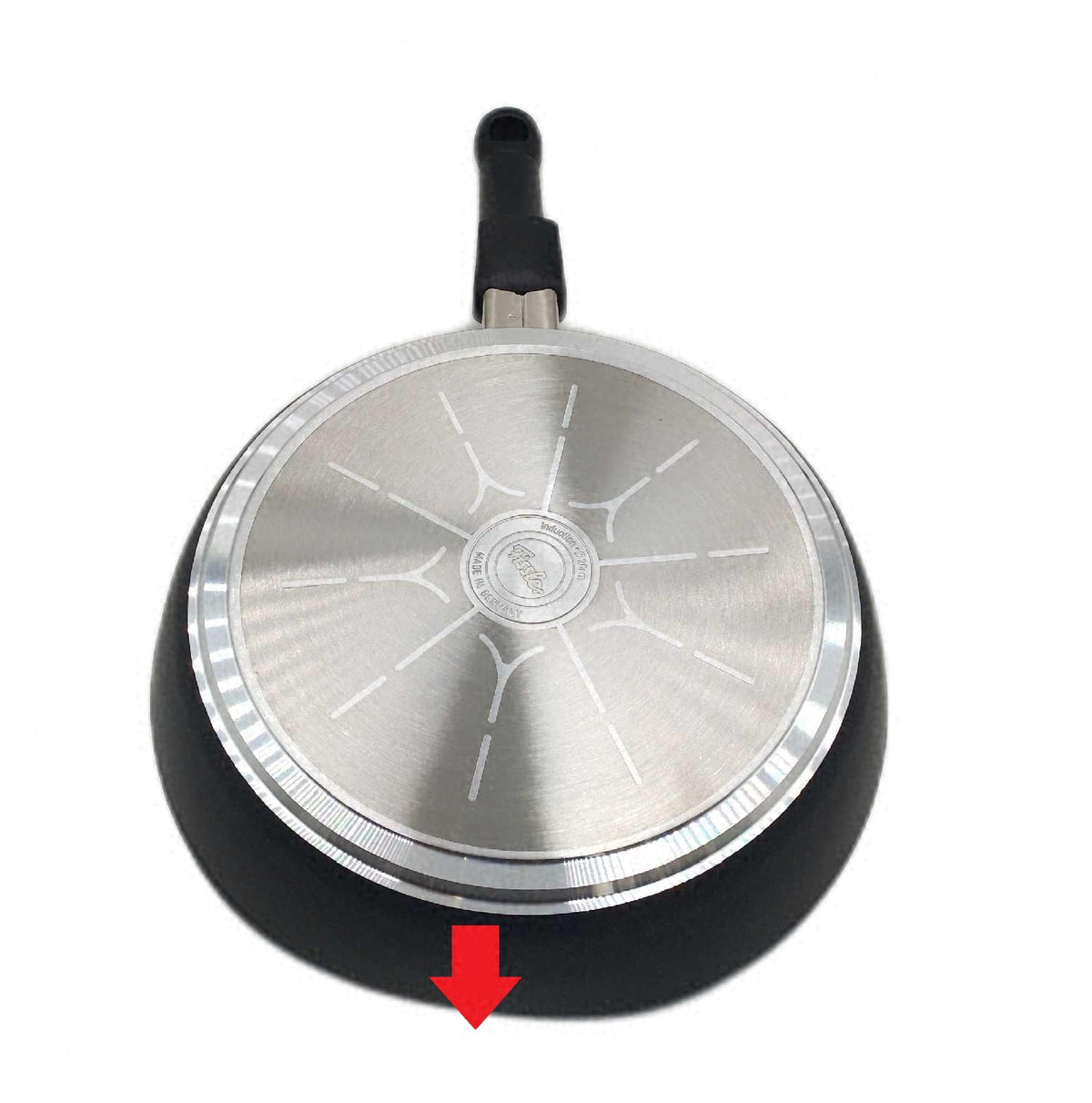 Fissler Adamant Comfort Aluminium Pfanne 26 cm Delle am Rand ungenutzt Boden