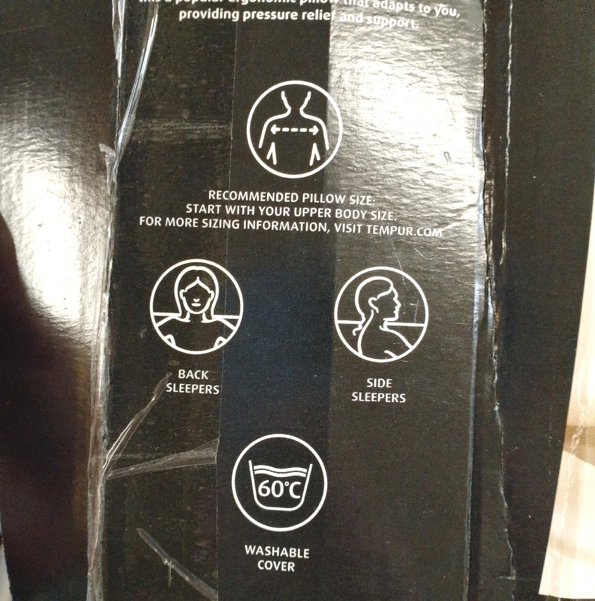 TEMPUR Symphony Schlafkissen ergonomisches Nackenstützkissen Memory Foam Bezug abnehmbar gebraucht