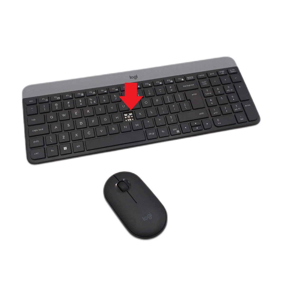 Logitech MK470 Slim Combo Kabelloses Tastatur Maus Set Spanisch ohne J Taste
