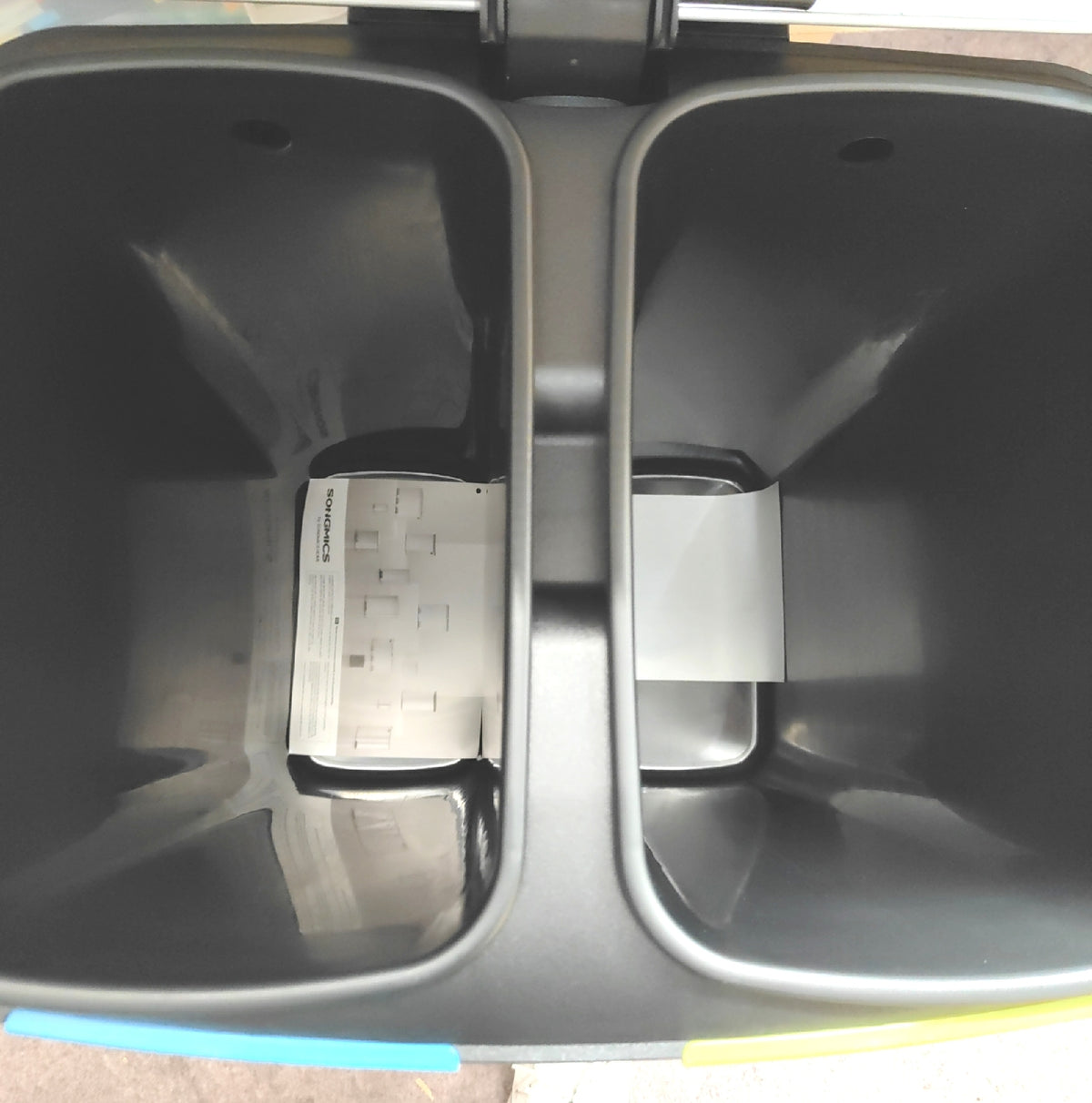 SONGMICS Mülleimer 40 L mit 2 Fächern Treteimer aus Metall 2 x 20 L Abfalleimer
