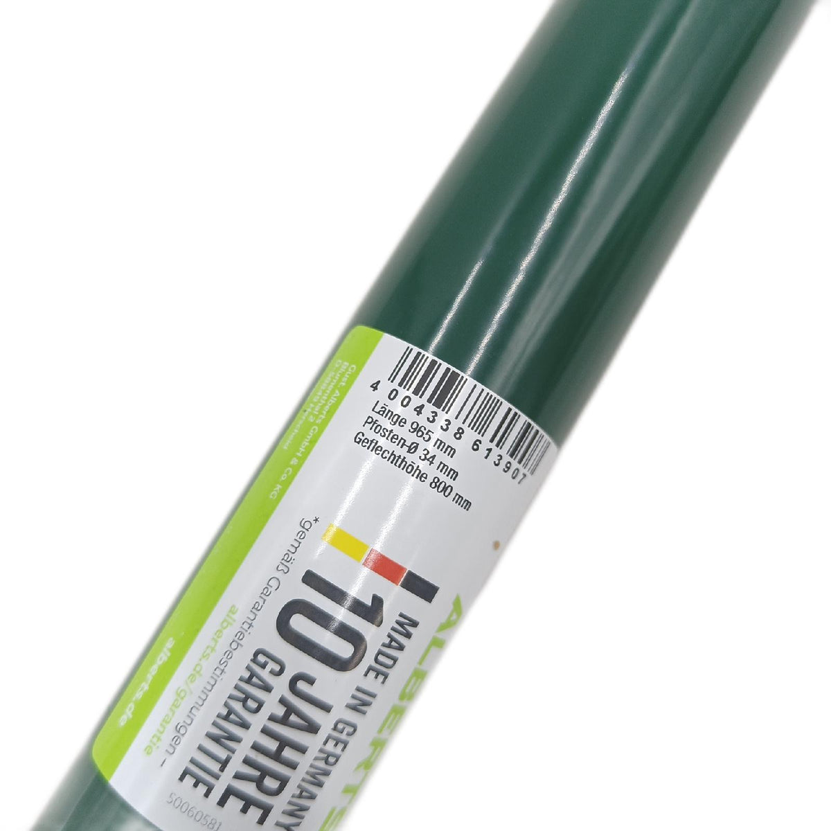 Alberts 613907 Zaunpfosten 965 mm Ø 34 mm Grün für Maschendrahtzaun