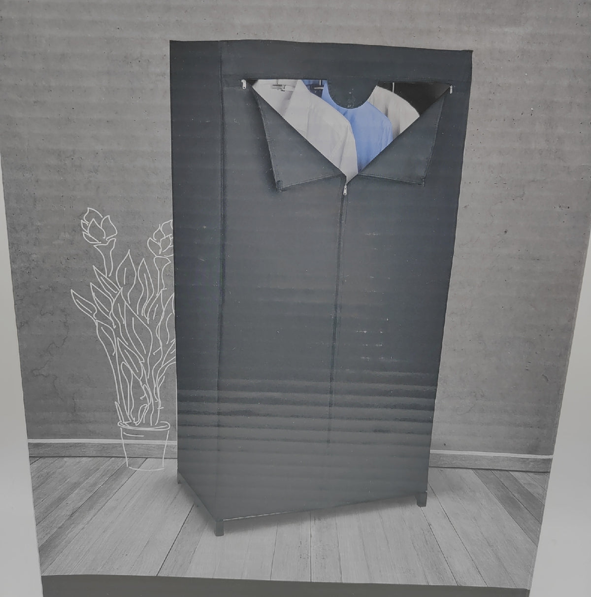 Wenko Kleiderschrank Deep Black Polyethylen Vinylacetat 75 x 150 x 50 cm Schwarz