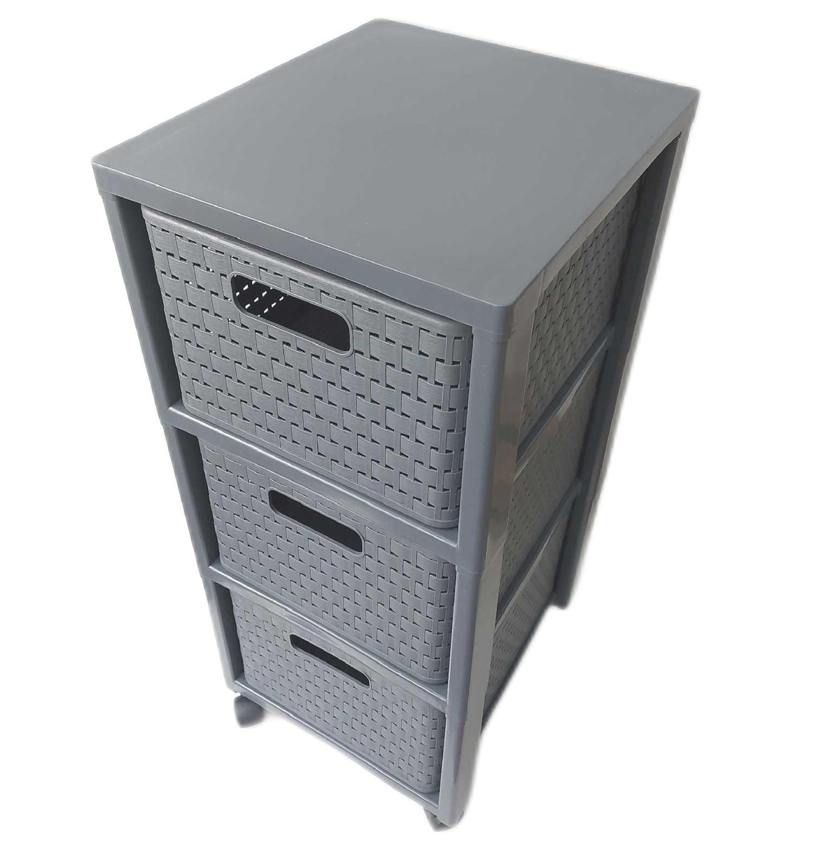 Rotho Rollcontainer Büro Möbel Country Anthrazit Farben Stauraum Organizer mit 3 Schubl