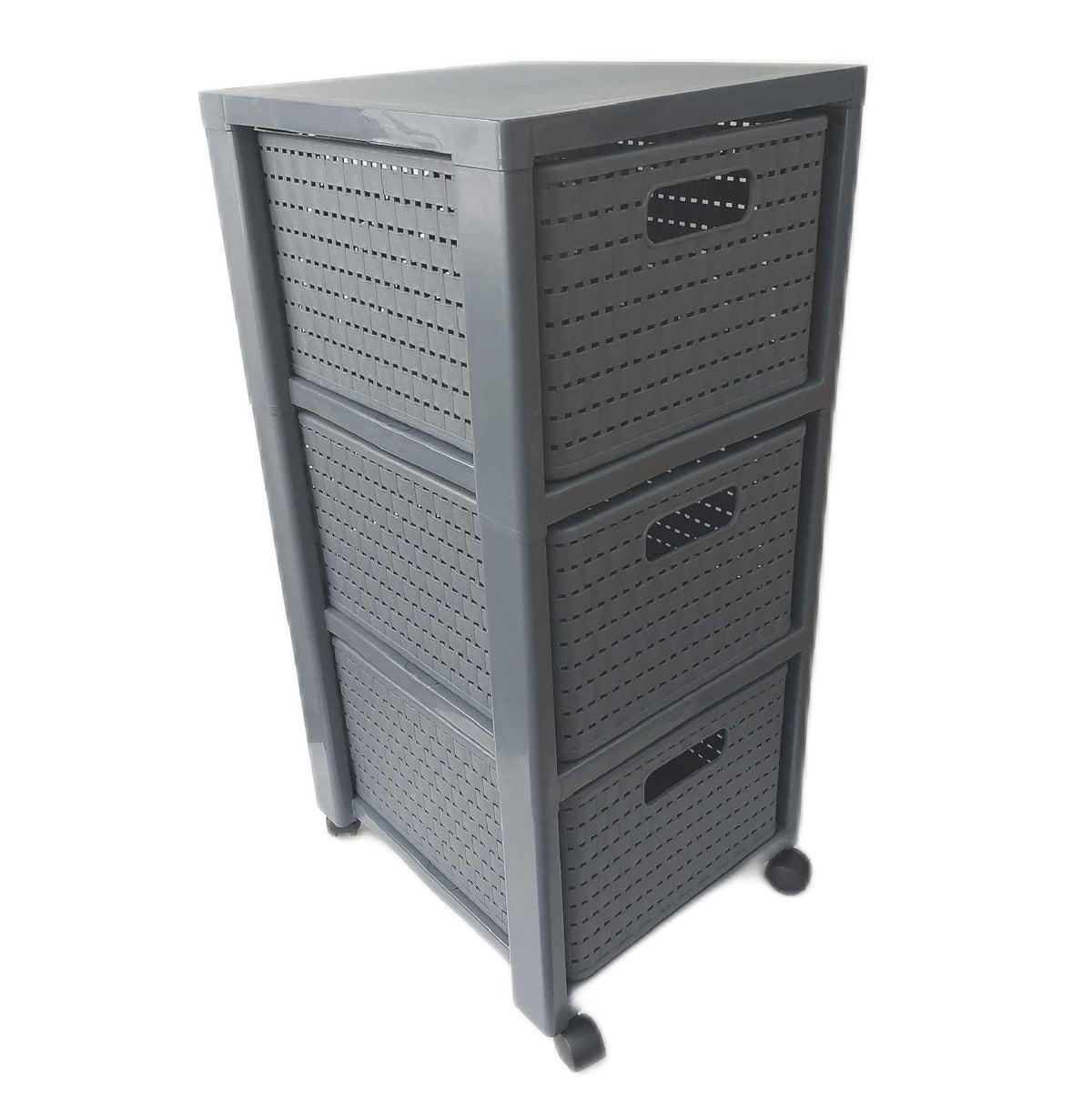 Rotho Rollcontainer Büro Möbel Country Anthrazit Farben Stauraum Organizer mit 3 Schubl