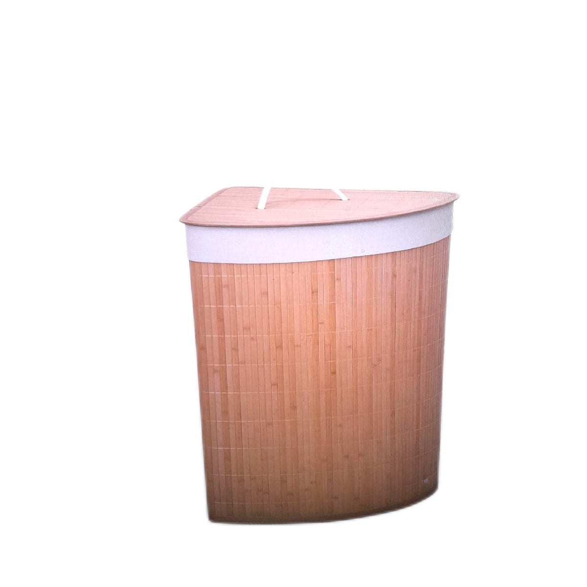 Homcom Bambus Wäschekorb 55L Wäschesammler mit Deckel und Griffen Natur