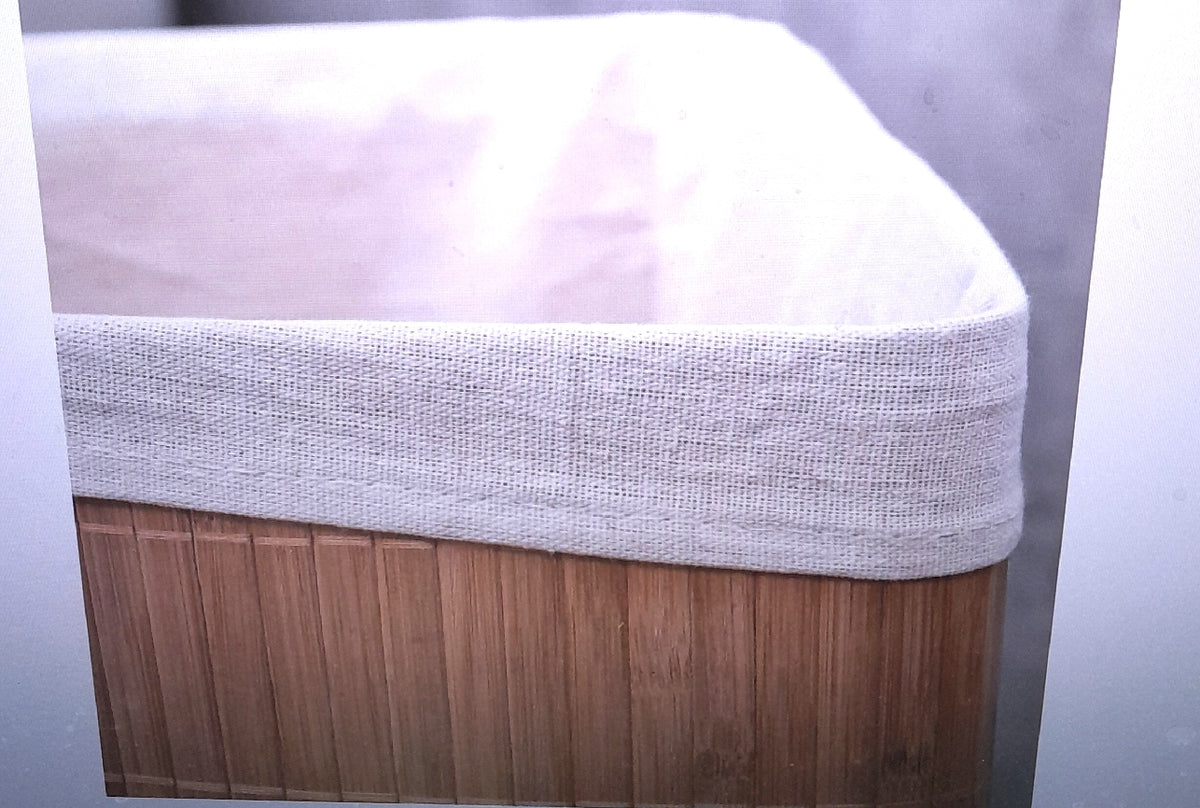 Homcom Bambus Wäschekorb 55L Wäschesammler mit Deckel und Griffen Natur