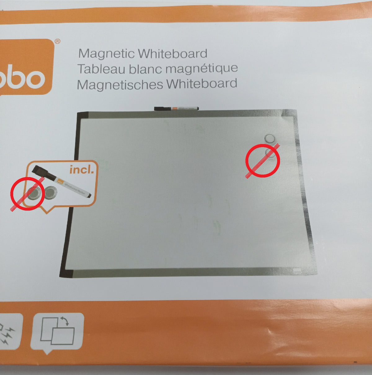Nobo 1903772 Whiteboard magnetisch 585 x 430 mm ein Magnet fehlt