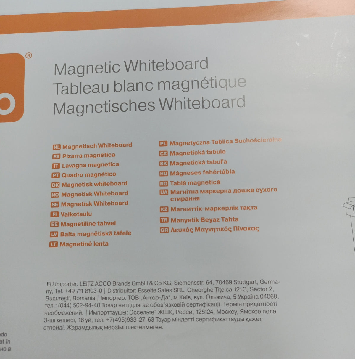 Nobo 1903772 Whiteboard magnetisch 585 x 430 mm ein Magnet fehlt