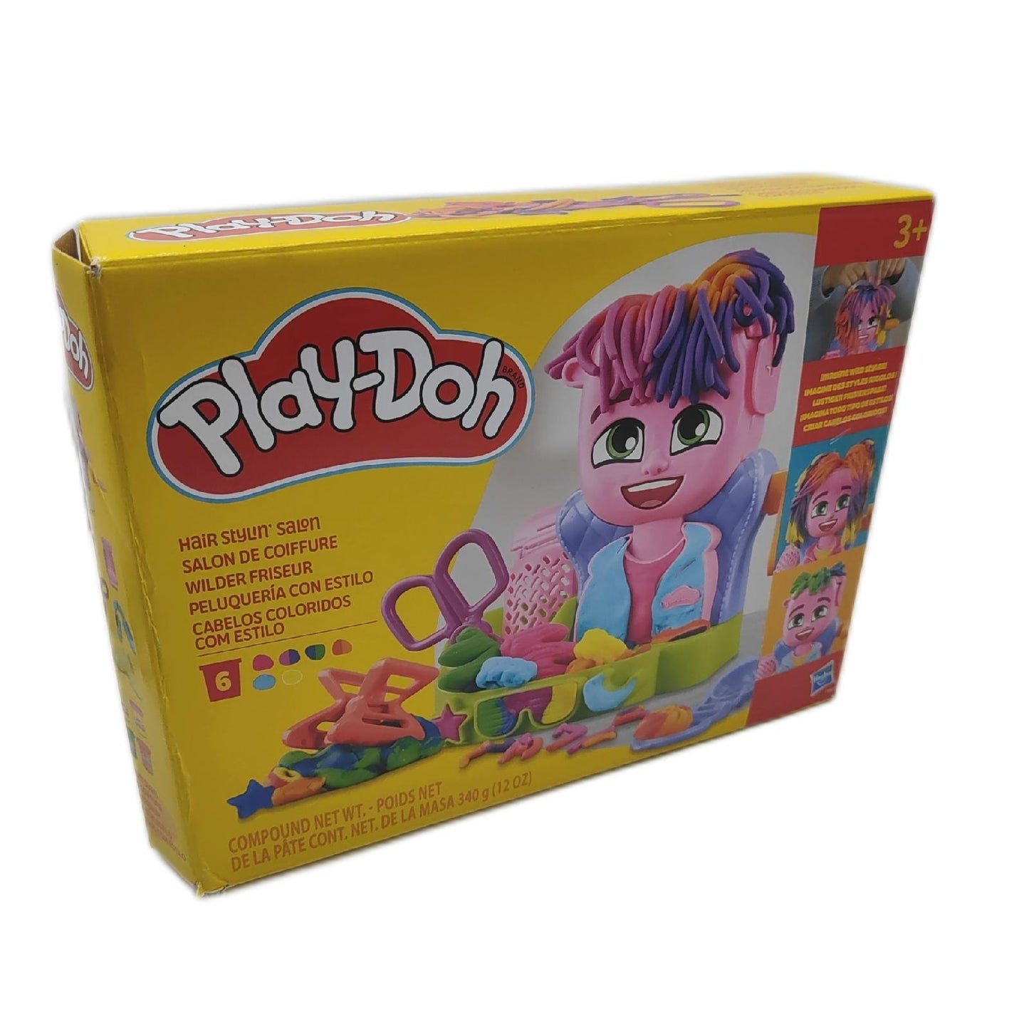 Play-Doh Wilder Friseur Spielset mit 6 Dosen, Rollenspielzeug, Spielzeug für Mädchen und Jungen ab 3
