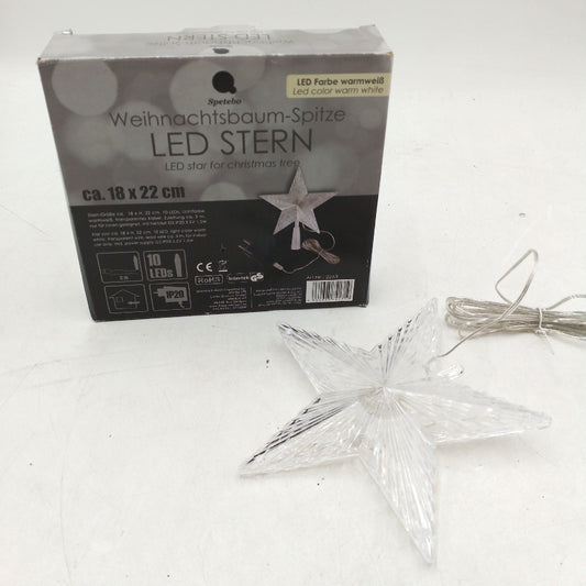 Spetebo Weihnachtsbaumspitze Weihnachtsdeko Weihnachtsbeleuchtung 10 LED Stromstecker Bele