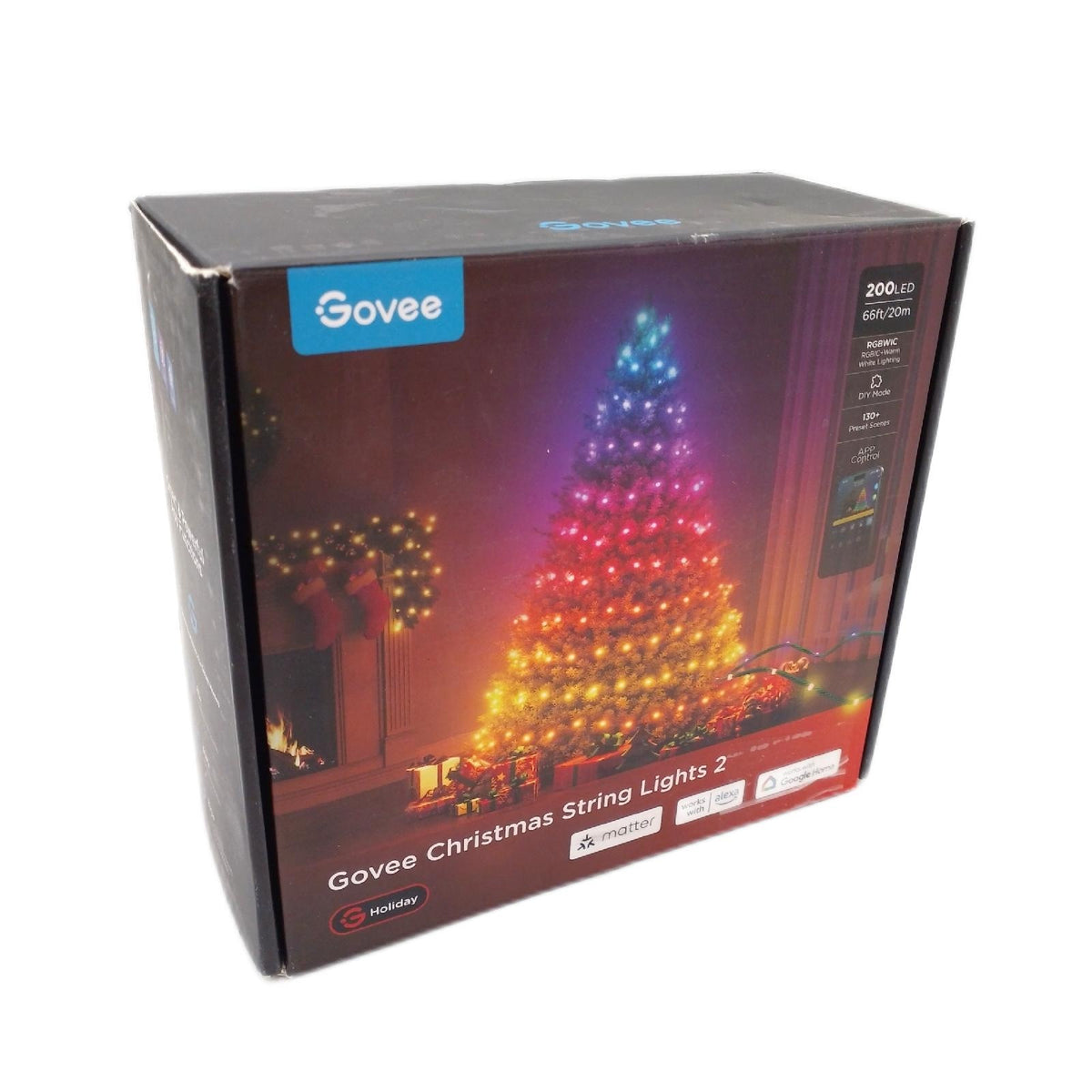 Govee htung RGBWIC 20M Weihnachtsbeleuchtung Außen 200 LEDs Lichterkette Innen Shape Mapping 130 Szenen Modi matter kompatibel grünes Kabel